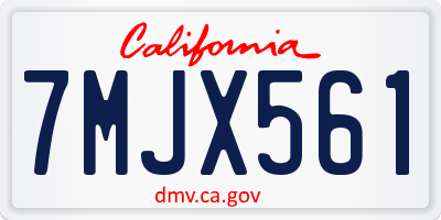 CA license plate 7MJX561