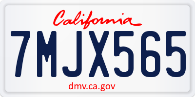 CA license plate 7MJX565