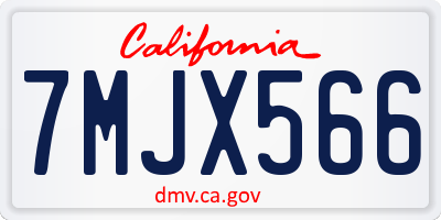 CA license plate 7MJX566