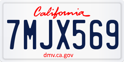 CA license plate 7MJX569