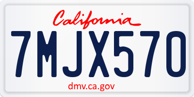 CA license plate 7MJX570