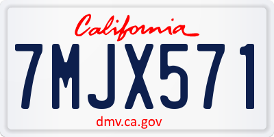 CA license plate 7MJX571