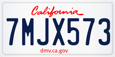 CA license plate 7MJX573