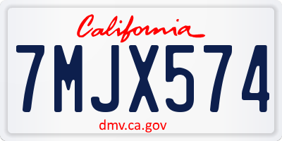 CA license plate 7MJX574