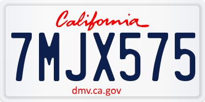 CA license plate 7MJX575