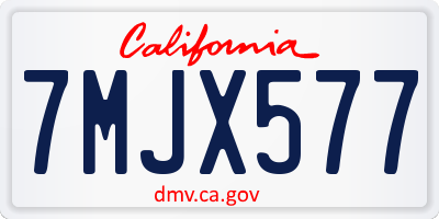 CA license plate 7MJX577