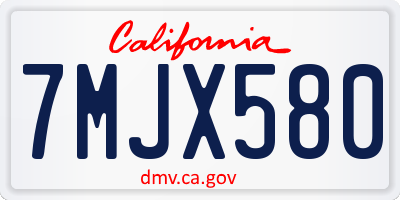 CA license plate 7MJX580