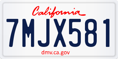 CA license plate 7MJX581