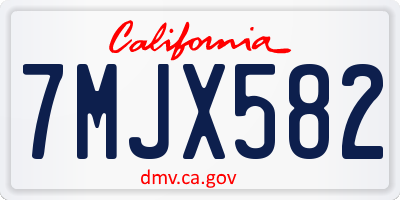 CA license plate 7MJX582