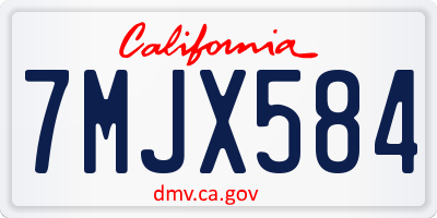 CA license plate 7MJX584