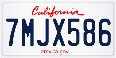 CA license plate 7MJX586