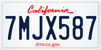 CA license plate 7MJX587