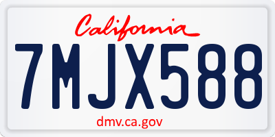 CA license plate 7MJX588