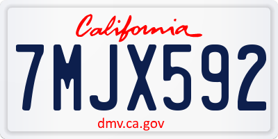 CA license plate 7MJX592