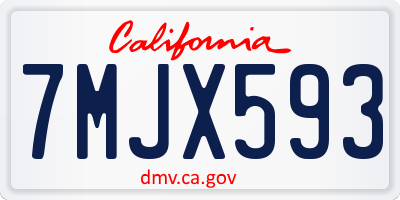 CA license plate 7MJX593