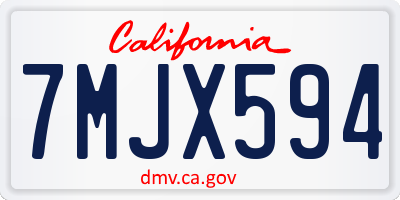 CA license plate 7MJX594