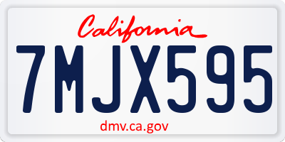 CA license plate 7MJX595