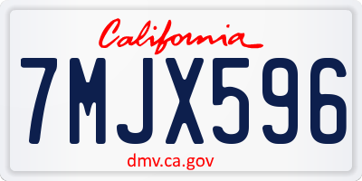 CA license plate 7MJX596