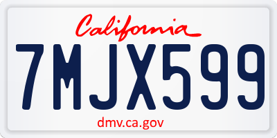 CA license plate 7MJX599