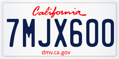 CA license plate 7MJX600