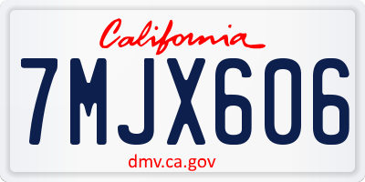 CA license plate 7MJX606