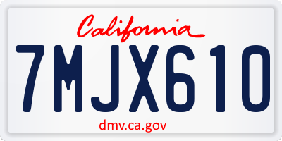 CA license plate 7MJX610