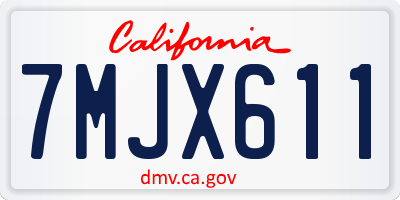 CA license plate 7MJX611