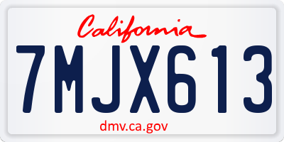 CA license plate 7MJX613