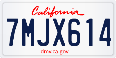CA license plate 7MJX614