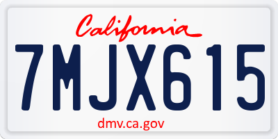 CA license plate 7MJX615