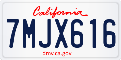 CA license plate 7MJX616