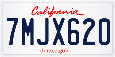 CA license plate 7MJX620