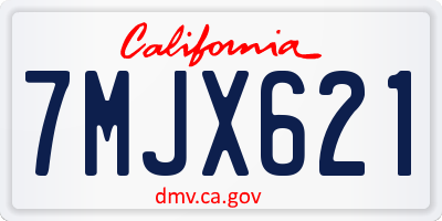 CA license plate 7MJX621