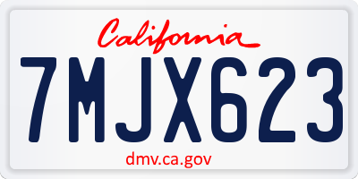 CA license plate 7MJX623