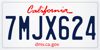 CA license plate 7MJX624