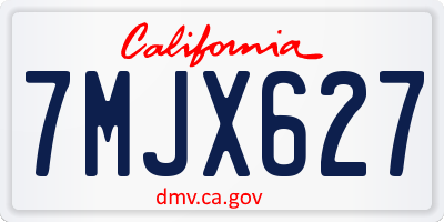 CA license plate 7MJX627