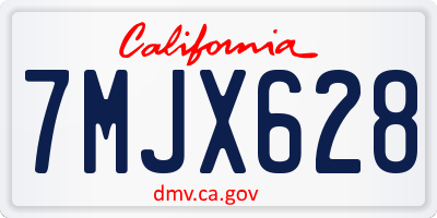 CA license plate 7MJX628