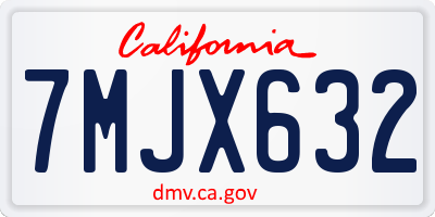 CA license plate 7MJX632