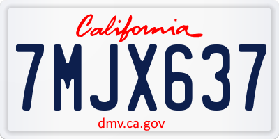 CA license plate 7MJX637