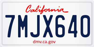 CA license plate 7MJX640