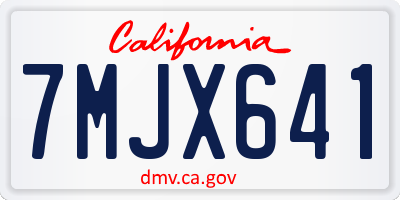 CA license plate 7MJX641
