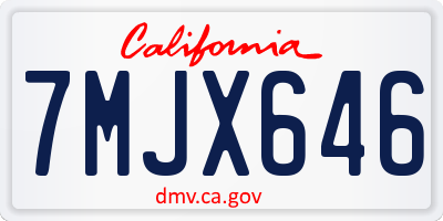 CA license plate 7MJX646