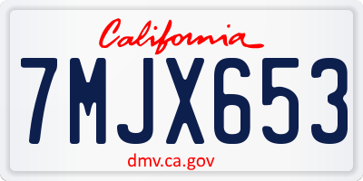 CA license plate 7MJX653