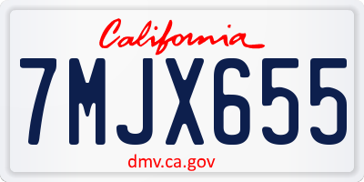 CA license plate 7MJX655