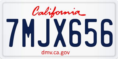 CA license plate 7MJX656