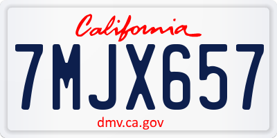 CA license plate 7MJX657