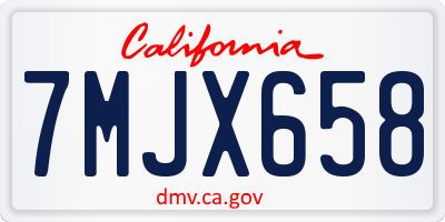 CA license plate 7MJX658