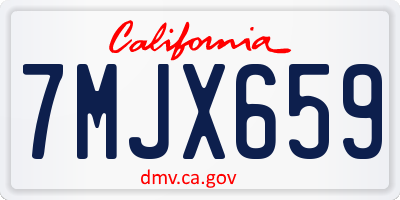 CA license plate 7MJX659