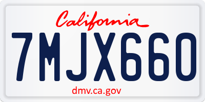 CA license plate 7MJX660