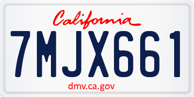CA license plate 7MJX661